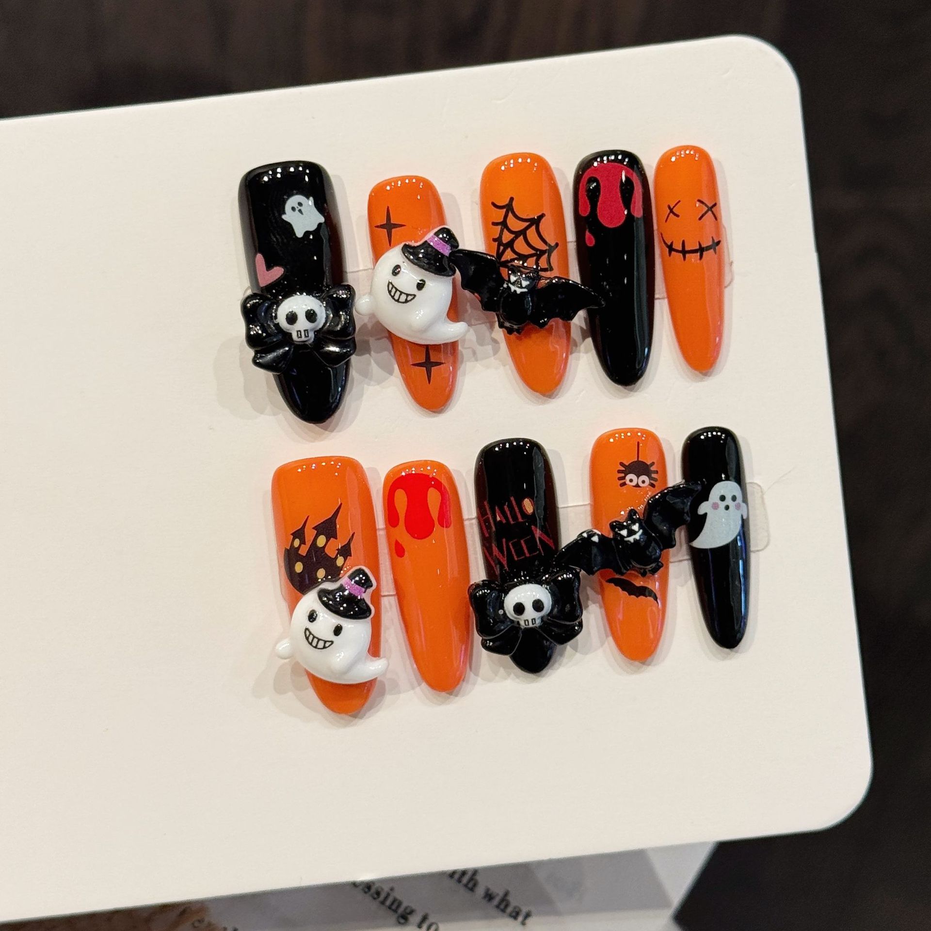 Cosplay Bat Prop - 10 Uds. de Uñas Postizas Largas