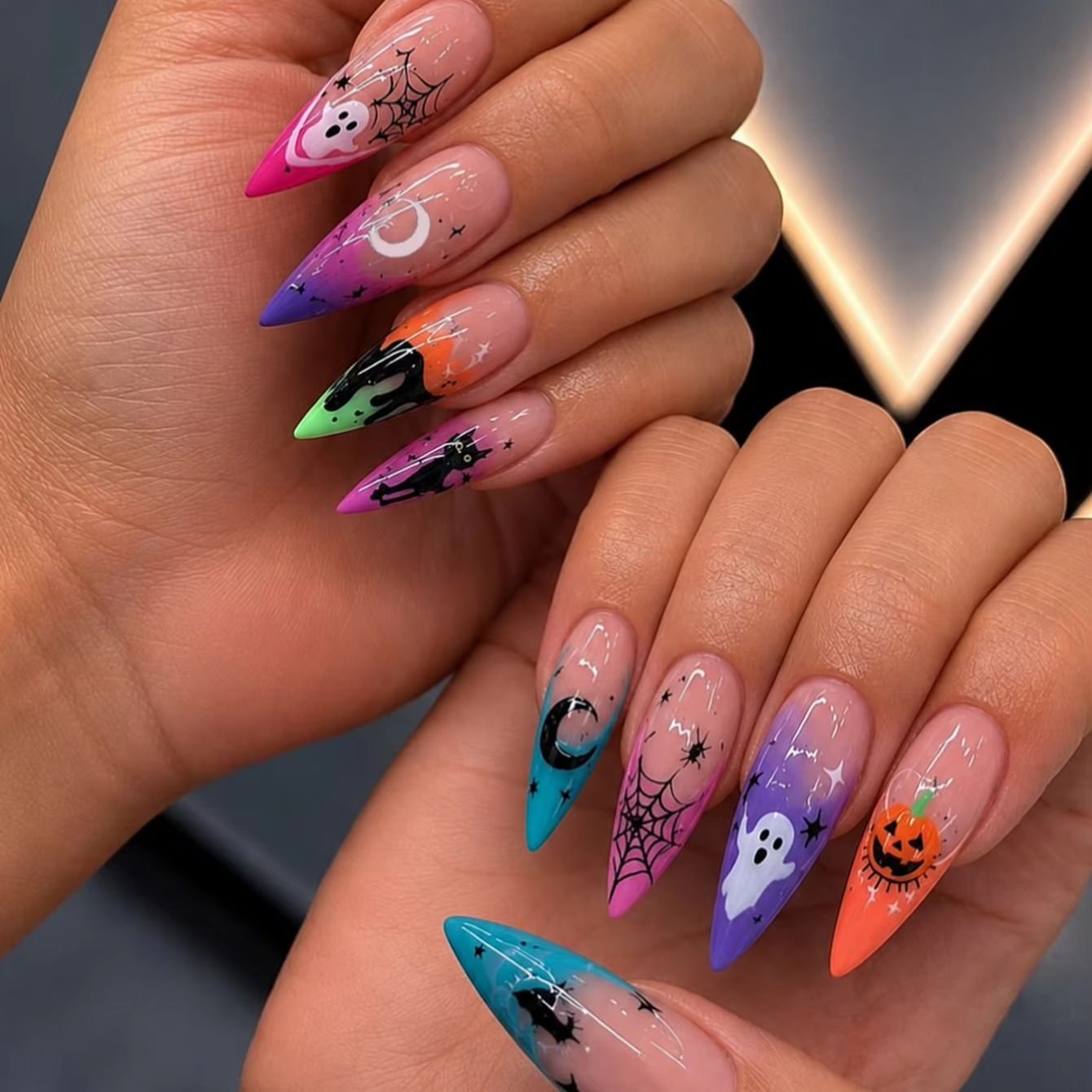Cosplay Bat Prop - Uñas postizas de Halloween con diseño