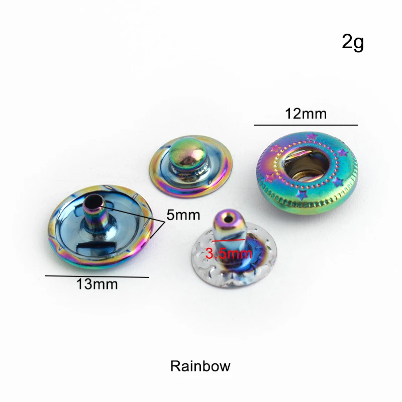 20-100 juegos Arco Iris 12mm 1 - Snap Fastener Set reseña y precio
