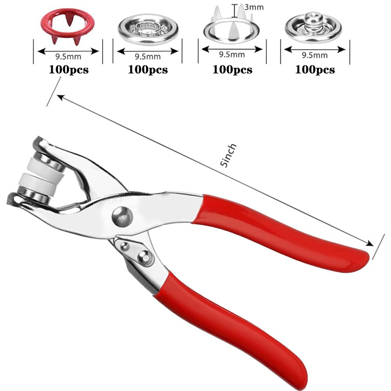 100 juegos de alicates a presi - Snap Fastener Set reseña y precio
